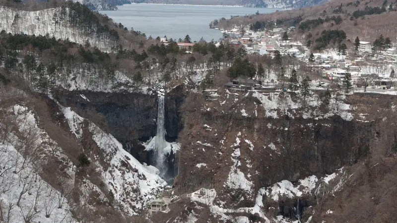 Winter: The frozen falls offer a magical sight