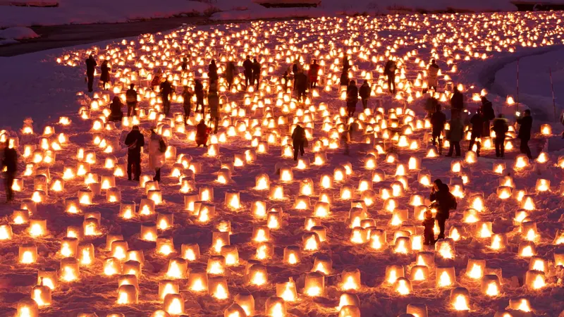 Yokote Kamakura Festival lights