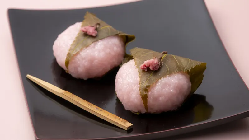 Sakura-season sweets display