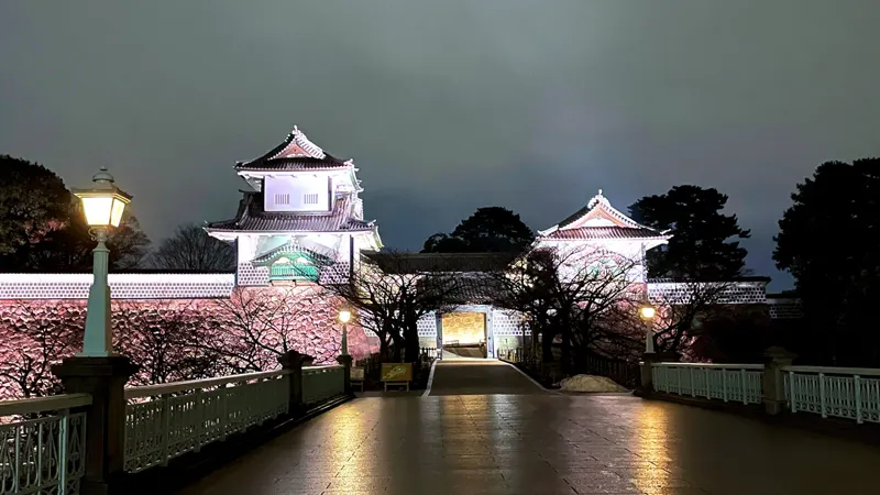 Ishikawa-mon Gate illuminated
