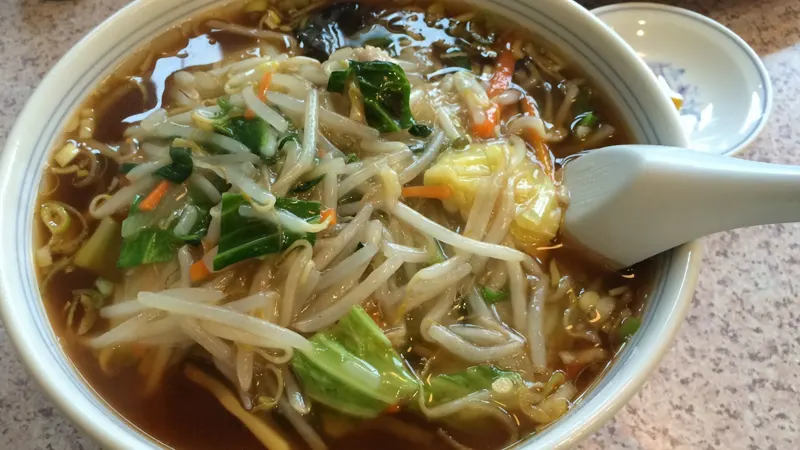 Hot bowl of Sanma-men noodles