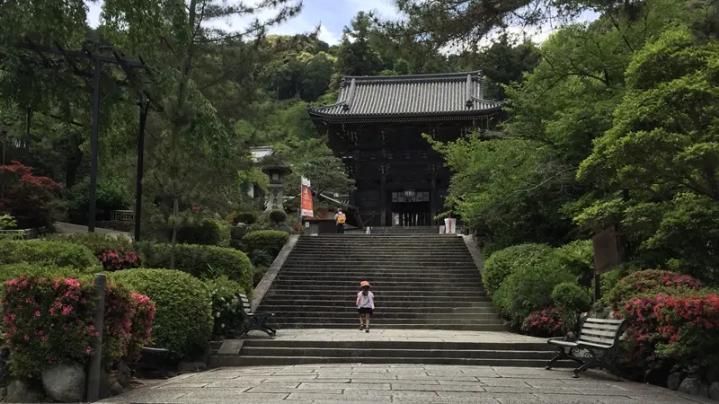 Scenic temple approach walk