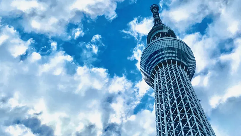 Upward view of Tokyo Skytree