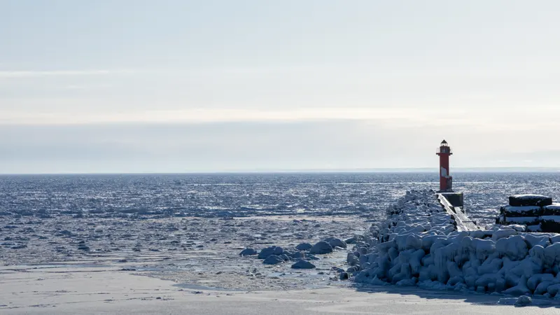 Sea of Okhotsk drift ice scenery