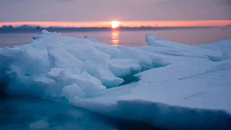 Sea of Okhotsk drift ice scenery