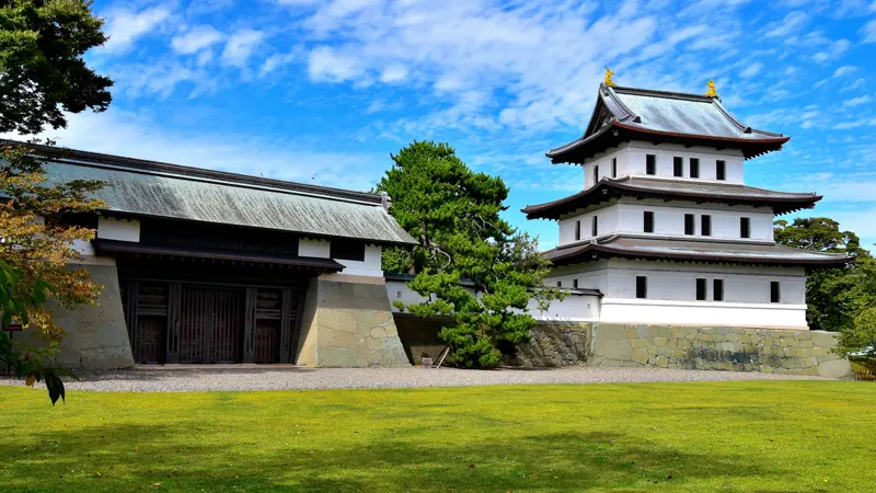 Stone wall remains at site