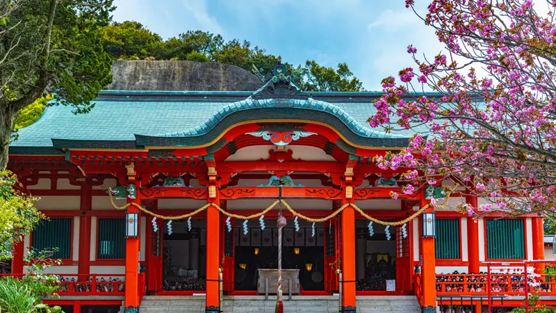 Awashima Shrine with doll offerings
