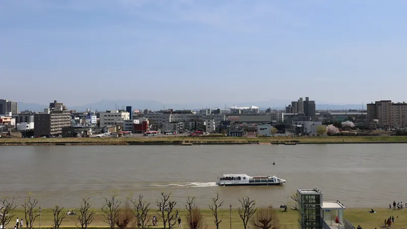 Water shuttle boat on Shinano River