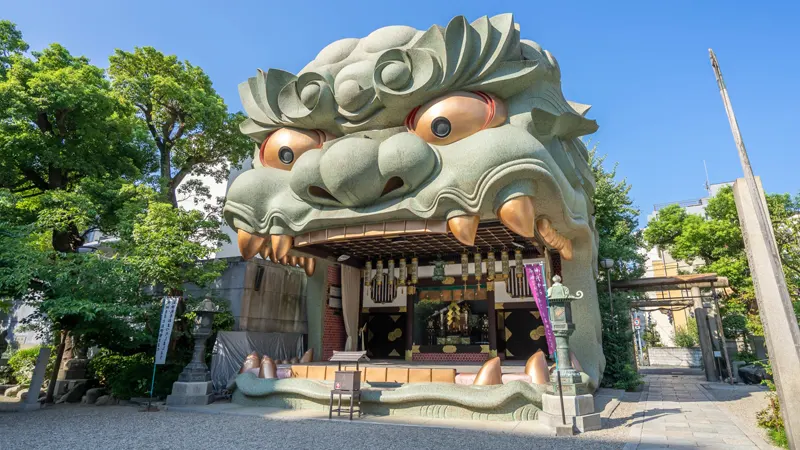 Shishiden lion head stage front view