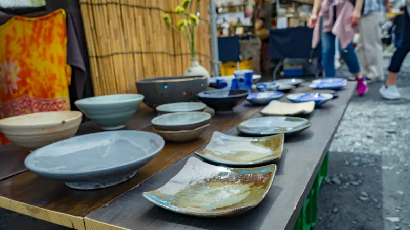 Pottery sold at Mashiko Fair
