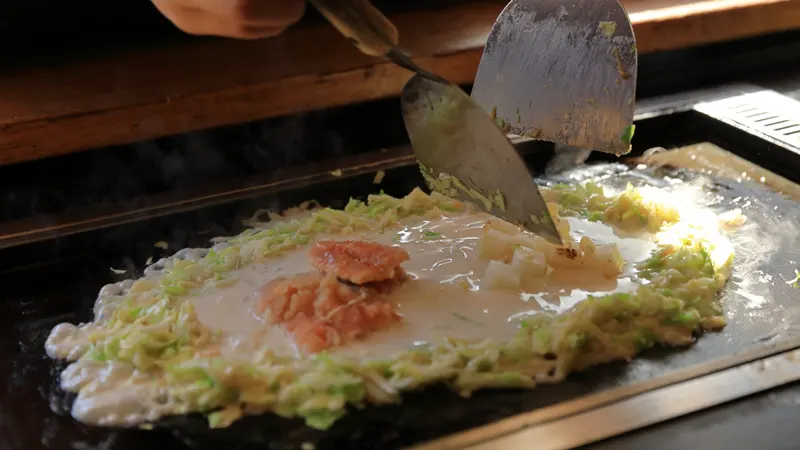 Monjayaki iron griddle cooking