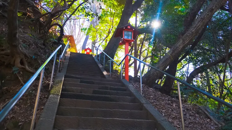 Stairs leading to Todoroki Fudoson