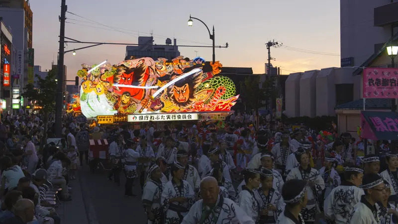 Nebuta float parade route in Aomori City