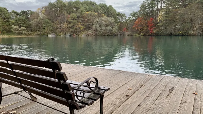 bench at Bishamon-numa Pond