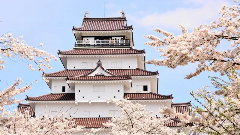 Red tiled castle tower roof