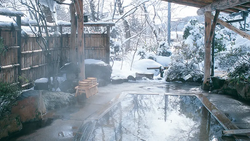 Naruko Onsen with snow