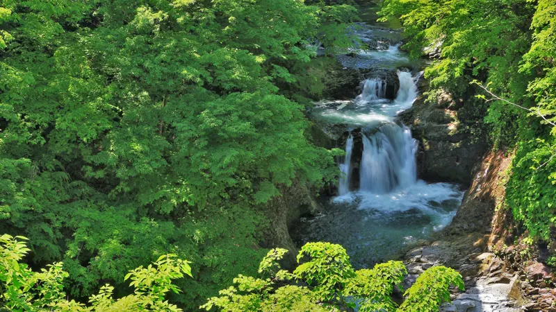 Hōmei Falls layered waterfalls