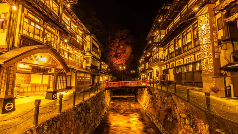 Ginzan Onsen riverside inns