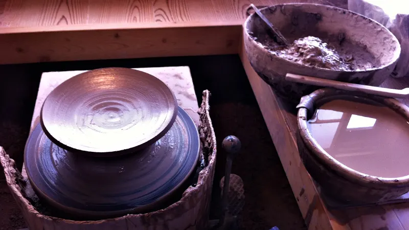 Pottery work scenes in Mashiko