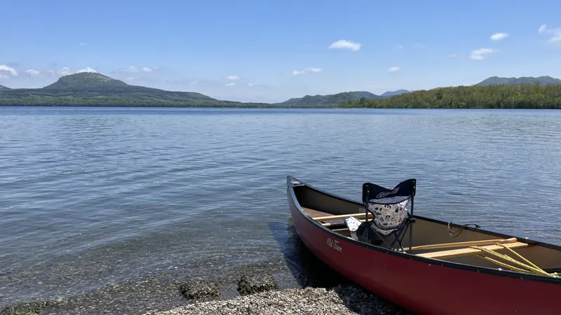 Lake Kussharo canoe morning water