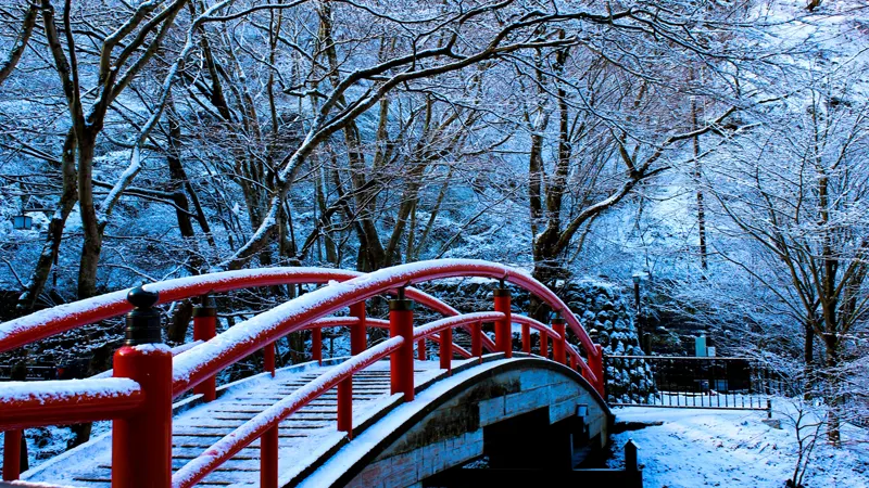 Kajika Bridge in winter